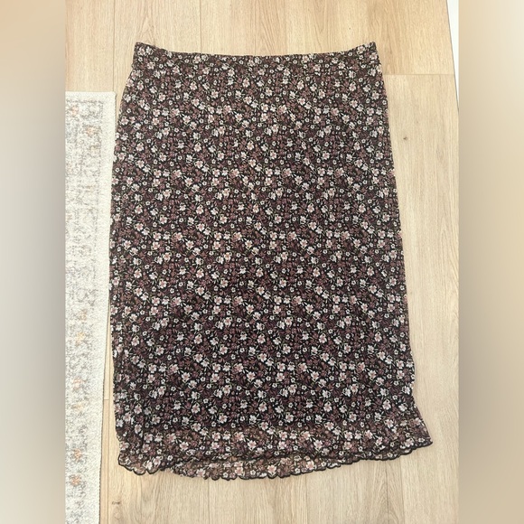 Torrid Womens Floral Midi Chiffon Skirt Size 3X Black Cottagecore Spring - Picture 3 of 10